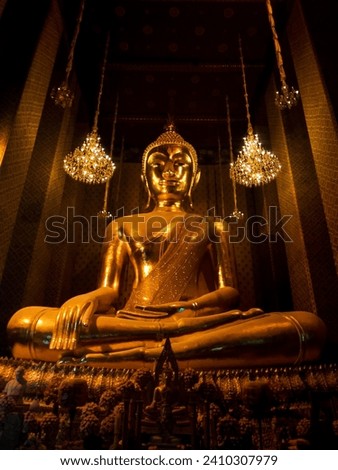 The picture of ' Luang Por Toe ' , the Buddha structure in Kalyanamitra Temple.