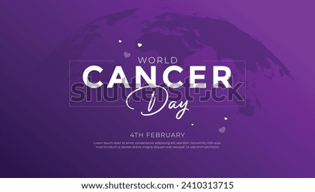 World Cancer Day concept. Lavender Ribbon. Vector illustration. Royalty-Free Stock Photo #2410313715