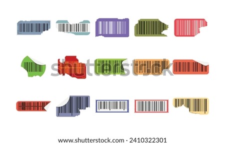 Barcode Sticker Vector Element Set