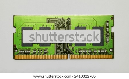 Computer RAM chip isolated on white background sharp picture.