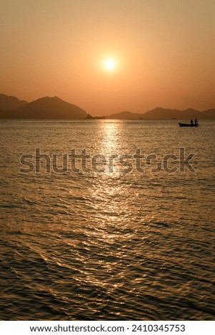 This is a beautiful sunset photo in Hong Kong.