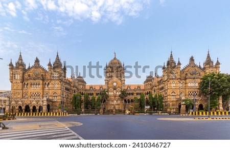 Chhatrapati Shivaji Terminus (CST), Mumbai: Historic railway hub, Victorian architecture marvel. Royalty-Free Stock Photo #2410346727