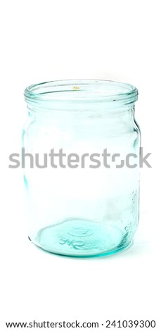 glass jar on a white background