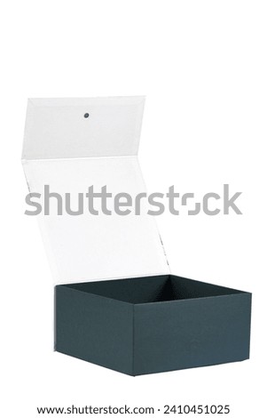 beautiful red gift box with open lid with side view and space for text on white background image case