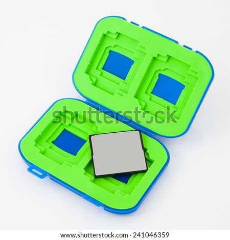 Memory card case on a white background 