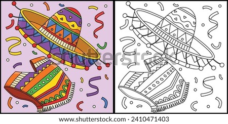 Cinco de Mayo Sombrero and Poncho Illustration