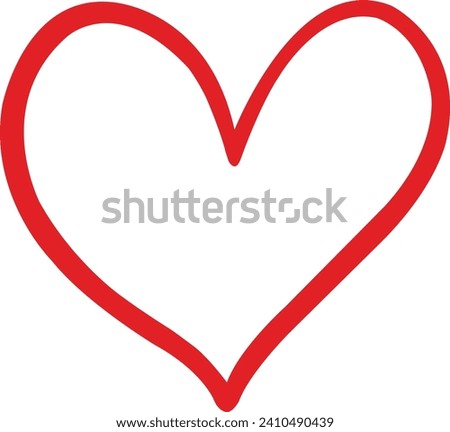 Heart clip art design on plain white transparent isolated background for shirt, hoodie, sweatshirt, apparel, card, tag, mug, icon, poster or badge Royalty-Free Stock Photo #2410490439