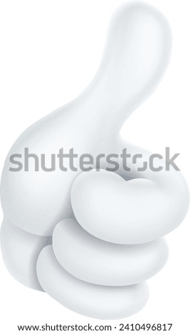 A thumbs up hand giving alike gesture in white glove cartoon icon Royalty-Free Stock Photo #2410496817