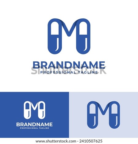 Letter M Capsule Logo, suitable for business related to Capsule or Pill with M initial