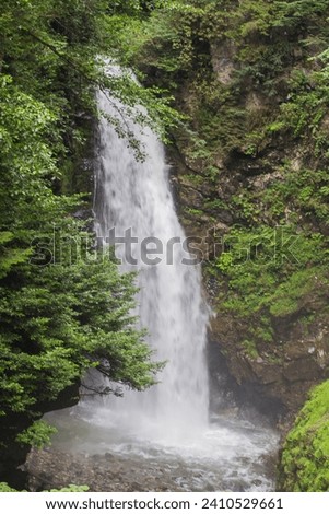 
Palavit Waterfall in Rize, Çamlıhemşin, in the Black Sea region of Turkey, is a natural wonder worth seeing. Royalty-Free Stock Photo #2410529661