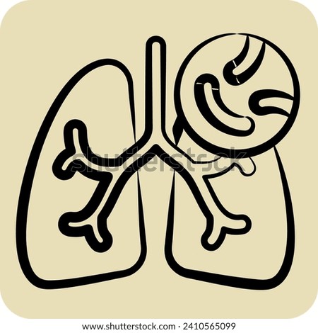 Icon Tuberclosis. related to Respiratory Therapy symbol. hand drawn style. simple design editable. simple illustration