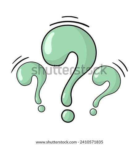 Question mark vector icon in doodle style. Symbol in simple design. Cartoon object hand drawn isolated on white background. Royalty-Free Stock Photo #2410571835