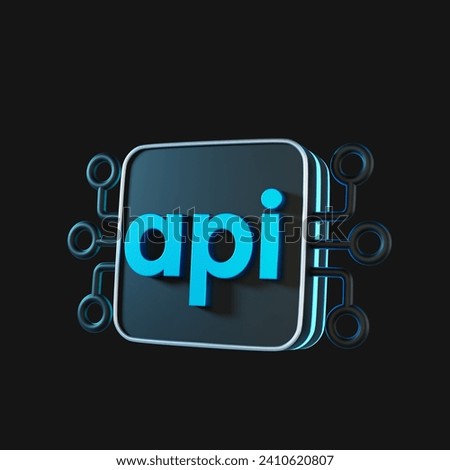API chipset 3d icon design with clipping path on dark background.