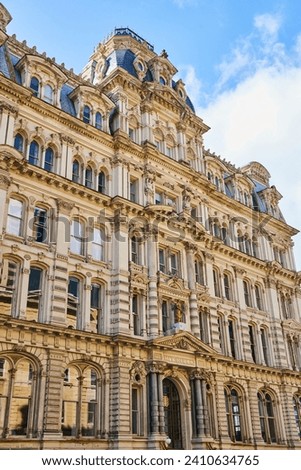 European Style Architecture Detail - Victorian Influence Facade Royalty-Free Stock Photo #2410634765