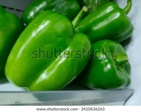 The Bell pepper is a mild-flavored fruit that comes in vibrant hues of green. The scientific name for them is Capsicum annuum. A flowering plant from the nightshade family (Solanaceae).