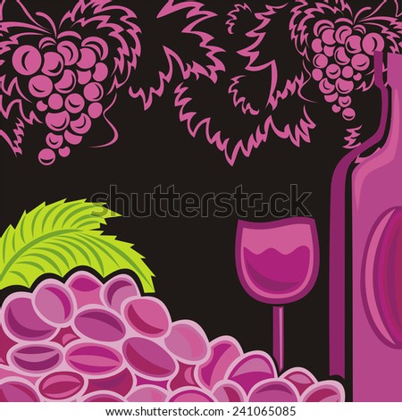 Wine and grape illustration