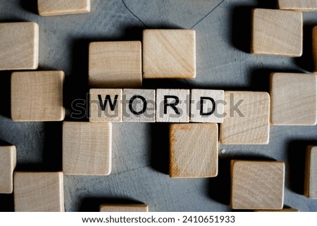Words - Word and letters on wooden cube