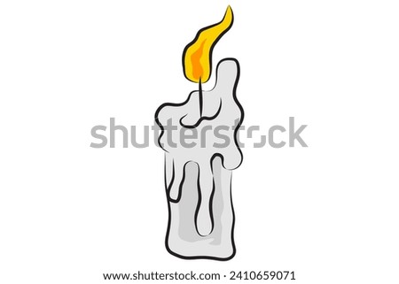 Abstract shape icon of candle silhouette candle pics hot fire candle object with isolated on white background