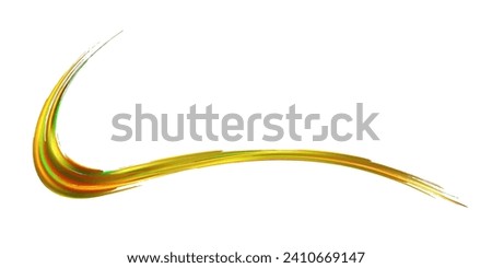 Vector Brush Stroke. Abstract Fluid Splash. Gradient Paintbrush. Fortuna Gold and Yellow Watercolor Textured Background.  Sale Banner Brushstroke. Isolated Splash on White Backdrop.