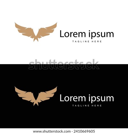 Wing logo black silhouette design simple minimalist bird wings vector illustration template