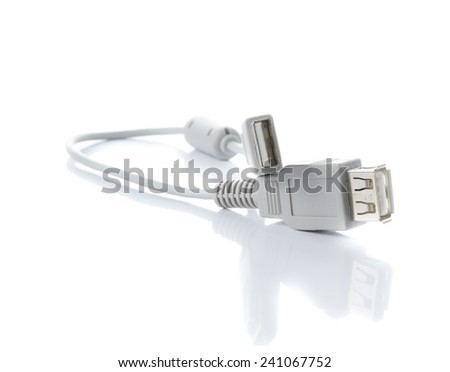 Usb cable isolate on white