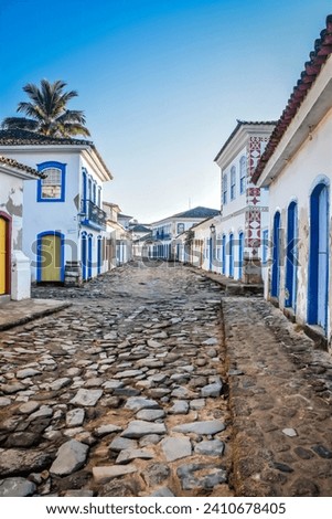 Cobblestone streets of Paraty, Brazil Royalty-Free Stock Photo #2410678405