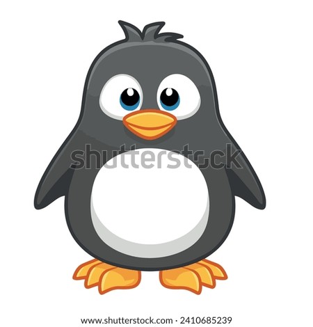 cute funny penguin vector illustration with plain white background