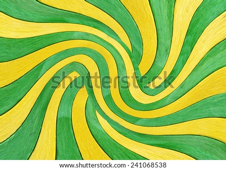 Art of green and yellow wooden background