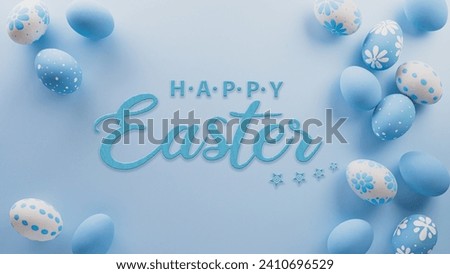 Happy easter! Colourful Easter eggs on pastel background. Decoration concept for greetings and presents on Easter Day celebrate time.