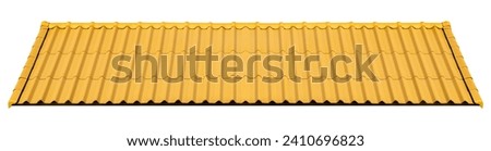 Yellow chinese style roof isolated on white background with clipping path Royalty-Free Stock Photo #2410696823