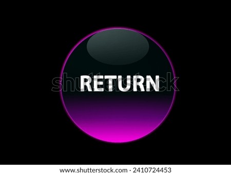 one pink neon button return, black background