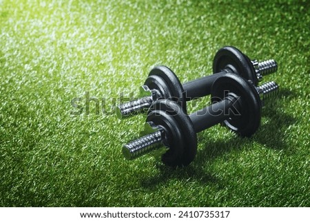 A image of two black iron dumbbells