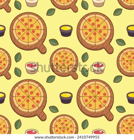 pepperoni pizza seamless pattern, clip art pizza