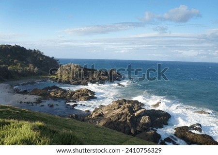 a rough coastline with rocks and cliffs 