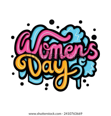 Happy womens Day typography art illustration