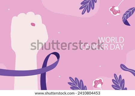 World Cancer Day Awareness Isolated On White Background. Vector Illustration In Flat Style.