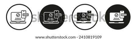 2FA Multifactor verification icon set. Mfa online login otp account authentication vector symbol in a black filled and outlined style. Account multifactor verify sign. Royalty-Free Stock Photo #2410819109