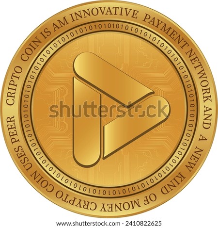 playdapp-pla virtual currency logo. vector illustrations. 3d illustrations. Royalty-Free Stock Photo #2410822625