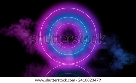 Neon circular Shiny frame background 
