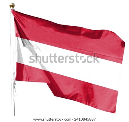 Austria flag on cloudy sky. fly in the sky