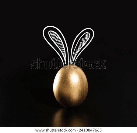 Happy Easter, Rabbits's ears, Gold eggs.