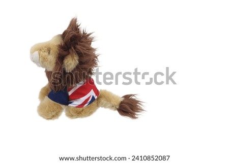 lion puppet doll plaything for kids isolated on white background. child soft toys collection. top view character puppet. brown color lion (UK Exclusives)