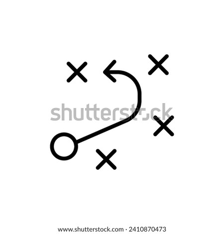 Ball direction icon line vector