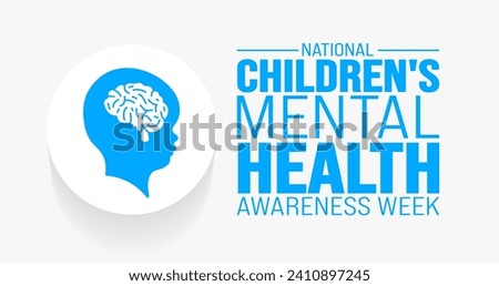 February is National children's mental health awareness week background template. Holiday concept. background, banner, placard, card, and poster design template with text inscription and standard 