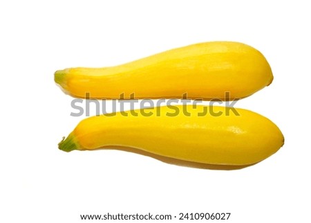 Two Yellow Summer Squash Isolated Over White Royalty-Free Stock Photo #2410906027