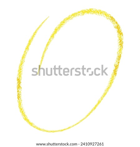 Hand drawn doodle chalk crayon brush math school sign for diagrams. Yellow circle in colored grunge style. Freehand simple wax icon