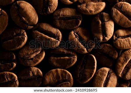 Roasted coffee bean, macro photography, background