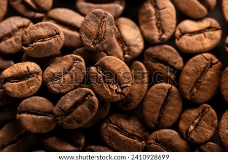 Roasted coffee bean, macro photography, background