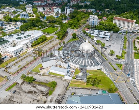 Royal Regalia Museum Aerial View. Bandar Seri Begawan, the capital of Brunei Darussalam. Borneo. Southeast Asia. Royalty-Free Stock Photo #2410931423