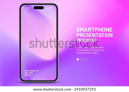 3d high quality vector smartphone mockups. Ultra realistic mobile device UI UX mockup for presentation template. Cellphone frame with blank screen isolated templates. 3d isometric illustration. Royalty-Free Stock Photo #2410937293